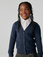 Clarks Navy Girls Bow Sweat School Cardigan - Image 1 of 9