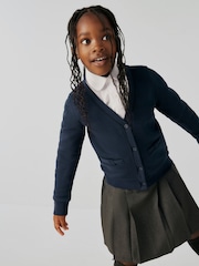 Clarks Navy Girls Bow Sweat School Cardigan - Image 2 of 9