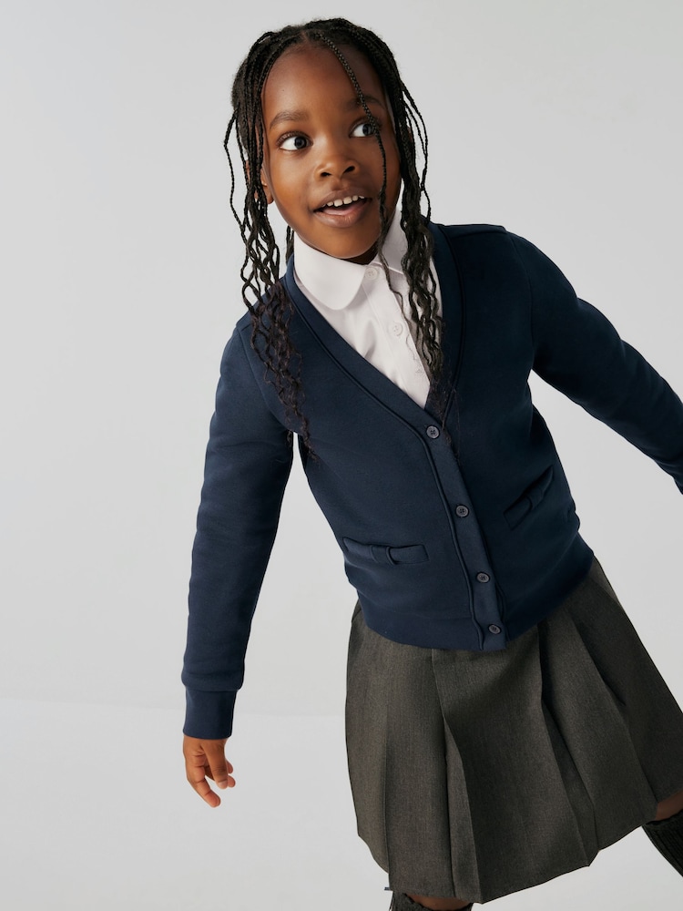 Clarks Navy Girls Bow Sweat School Cardigan - Image 2 of 9
