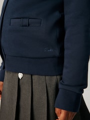 Clarks Navy Girls Bow Sweat School Cardigan - Image 5 of 9