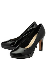 Lotus Black Round Toe Court Shoes - Image 2 of 4