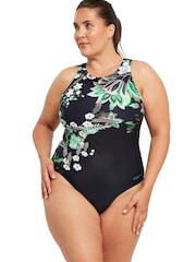Zoggs Hi Front High Coverage One Piece Swimsuit - Image 5 of 7