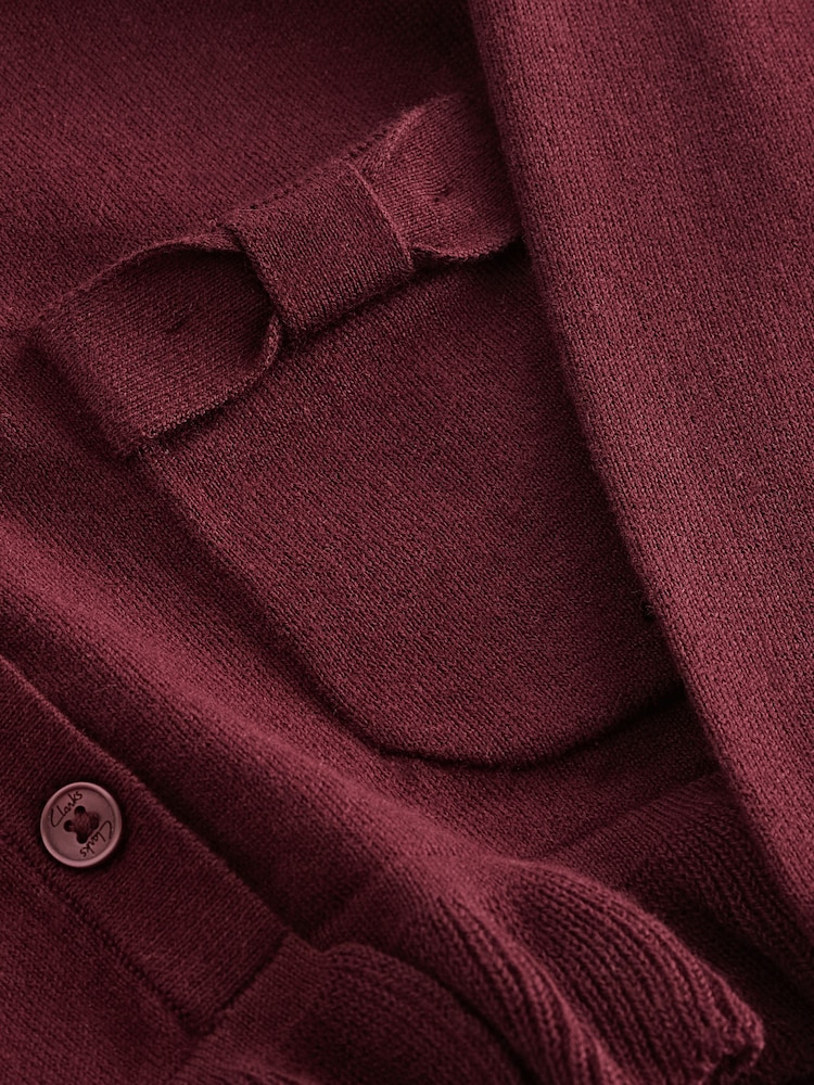 Burgundsko rdeča - Šolska jopica z V-izrezom Clarks - Slika 10 iz 10