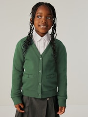 Clarks Green Girls Bow Sweat School Cardigan - Image 1 of 6