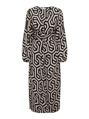 JDY Black Abstract Print V-Neck Midi Dress - Image 6 of 6