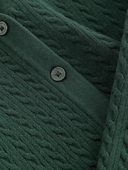 Clarks Green Girls Cable Knit Frill School Cardigan - Image 5 of 5