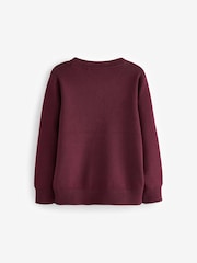 Clarks Burgundy Red Long Sleeve School Knitted V-Neck Jumper - Image 11 of 12