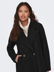 JDY Black Tailored Maxi Length Coat - Image 5 of 7