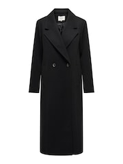 JDY Black Tailored Maxi Length Coat - Image 6 of 7