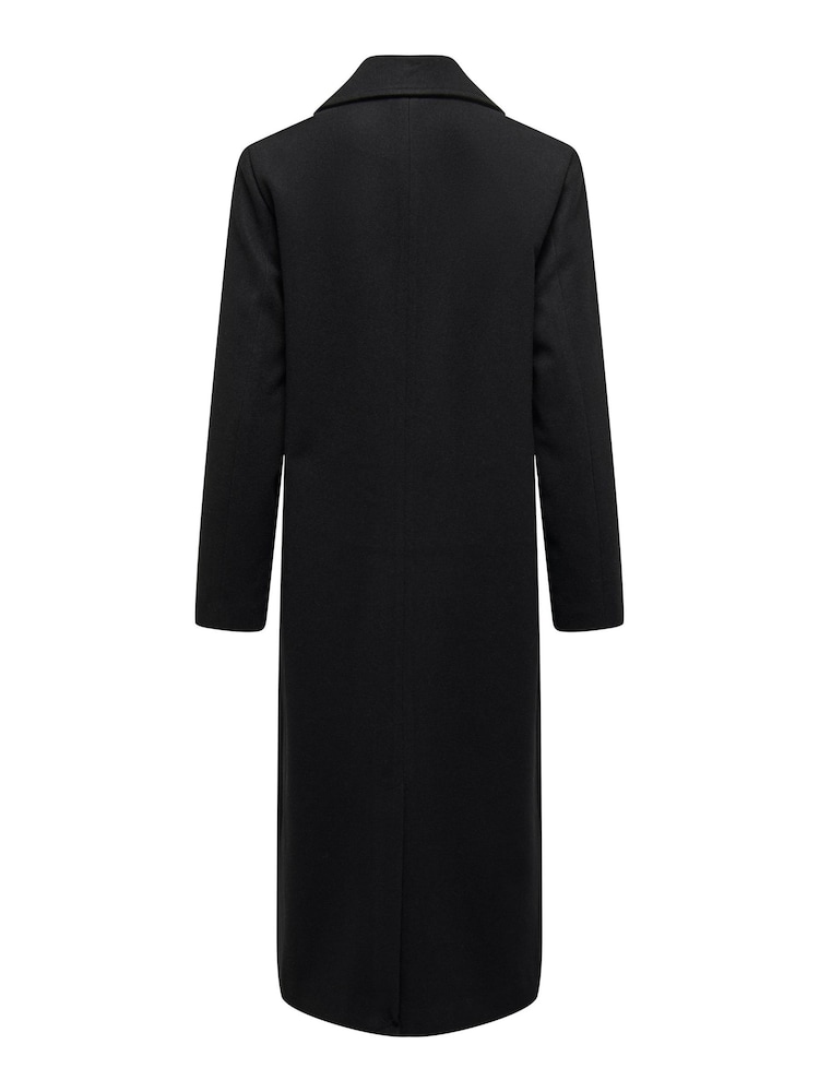 JDY Black Tailored Maxi Length Coat - Image 7 of 7