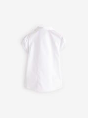 Clarks White Short Sleeve Girls School Shirts 2 Pack - Image 3 of 6