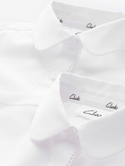 Clarks White Short Sleeve Girls School Shirts 2 Pack - Image 6 of 6