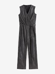 JDY Black Plisse Wide Leg Party Jumpsuit - Image 5 of 5