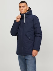 JACK & JONES Blue Parka Coat - Image 1 of 7