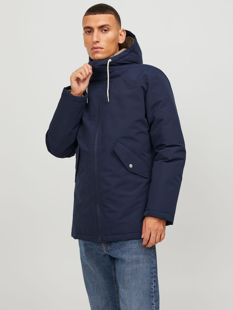 JACK & JONES Blue Parka Coat - Image 1 of 7