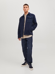 JACK & JONES Blue Wool Zip Up Shacket - Image 3 of 7