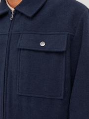 JACK & JONES Blue Wool Zip Up Shacket - Image 5 of 7
