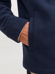 JACK & JONES Blue Wool Zip Up Shacket - Image 6 of 7