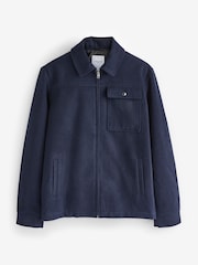 JACK & JONES Blue Wool Zip Up Shacket - Image 7 of 7