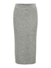 JDY Grey Knitted Midi Skirt - Image 5 of 6