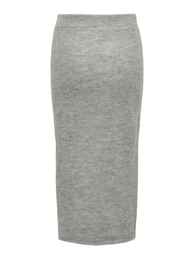 JDY Grey Knitted Midi Skirt - Image 6 of 6