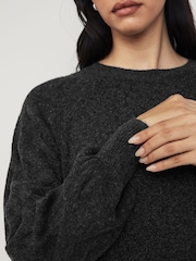 JDY Grey Cable Knit Sleeve Jumper Dress - Image 3 of 4