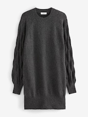 JDY Grey Cable Knit Sleeve Jumper Dress - Image 4 of 4