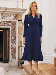 Aspiga Blue Percy Corduroy 100% Cotton Midi Dress - Image 1 of 5