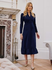 Aspiga Blue Percy Corduroy 100% Cotton Midi Dress - Image 2 of 5