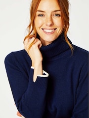 Aspiga Blue Lyla Roll Neck Jumper - Image 4 of 5