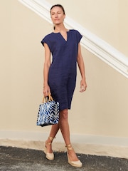 Aspiga Blue 100% Linen Dori Dress - Image 4 of 6