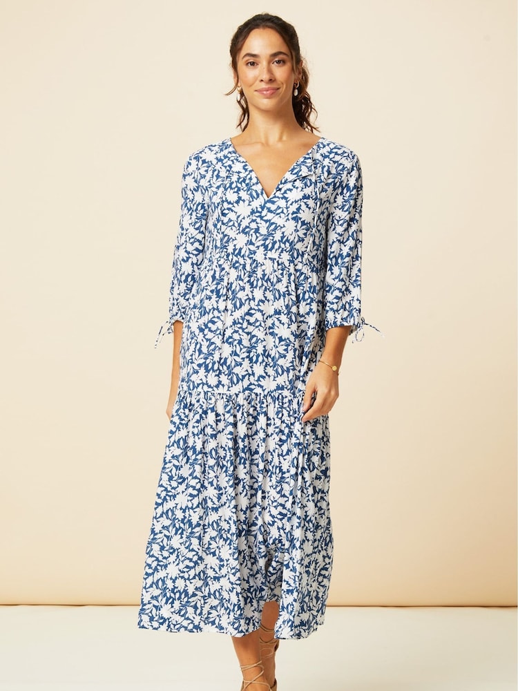 Aspiga Blue Virginia Viscose Midi Dress - Image 1 of 4