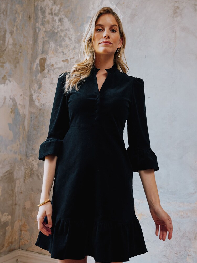 Aspiga Percy Short Corduroy Black Dress - Image 1 of 4