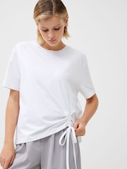 French Connection White Cotton Rallie Ruched T-Shirt - Image 1 of 4