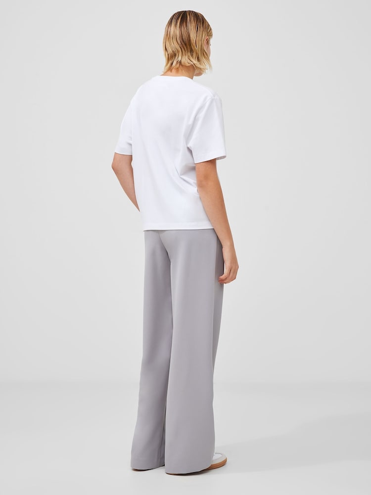 French Connection White Cotton Rallie Ruched T-Shirt - Image 2 of 4