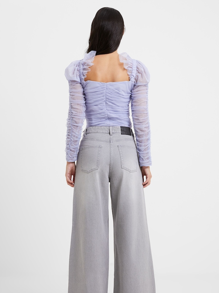 French Connection Grey Relaxed 100% Cotton Denver Denim Wide Leg Jeans - Image 2 of 4
