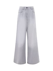 French Connection Grey Relaxed 100% Cotton Denver Denim Wide Leg Jeans - Image 4 of 4