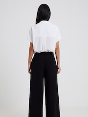French Connection Black Whisper Full Length Palazzo Trousers - Image 2 of 4
