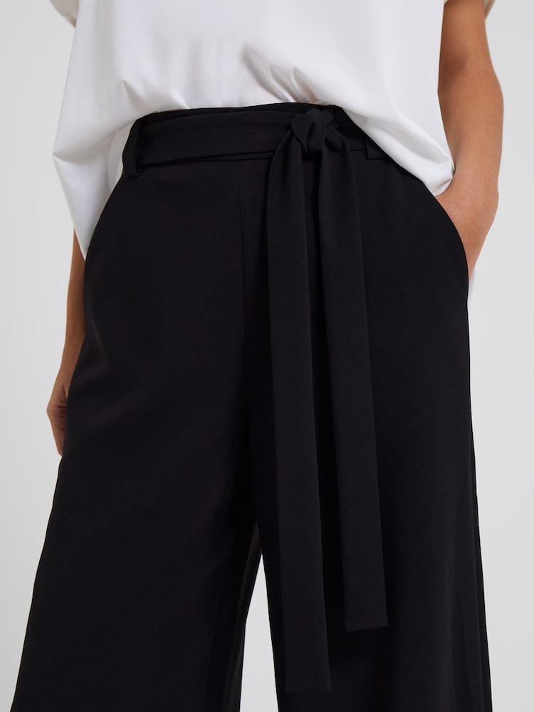French Connection Black Whisper Full Length Palazzo Trousers - Image 3 of 4