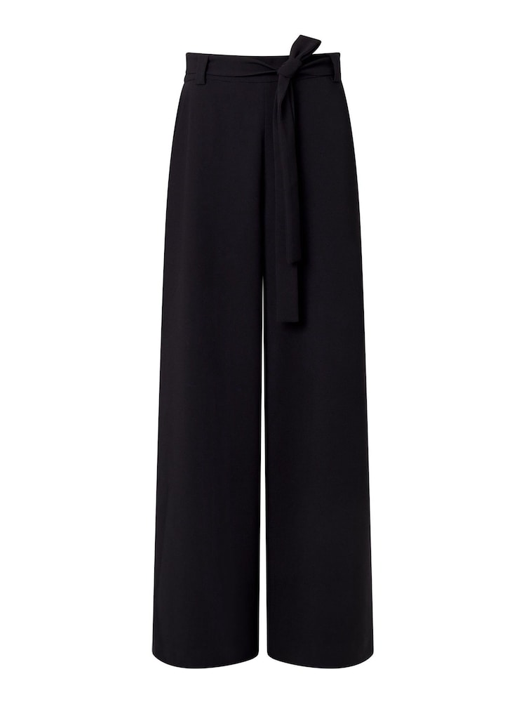 French Connection Black Whisper Full Length Palazzo Trousers - Image 4 of 4