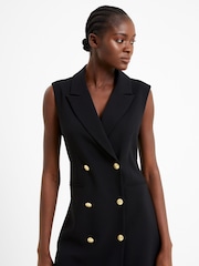 French Connection Black Whisper Sleeveless Tux Dress - Image 1 of 4