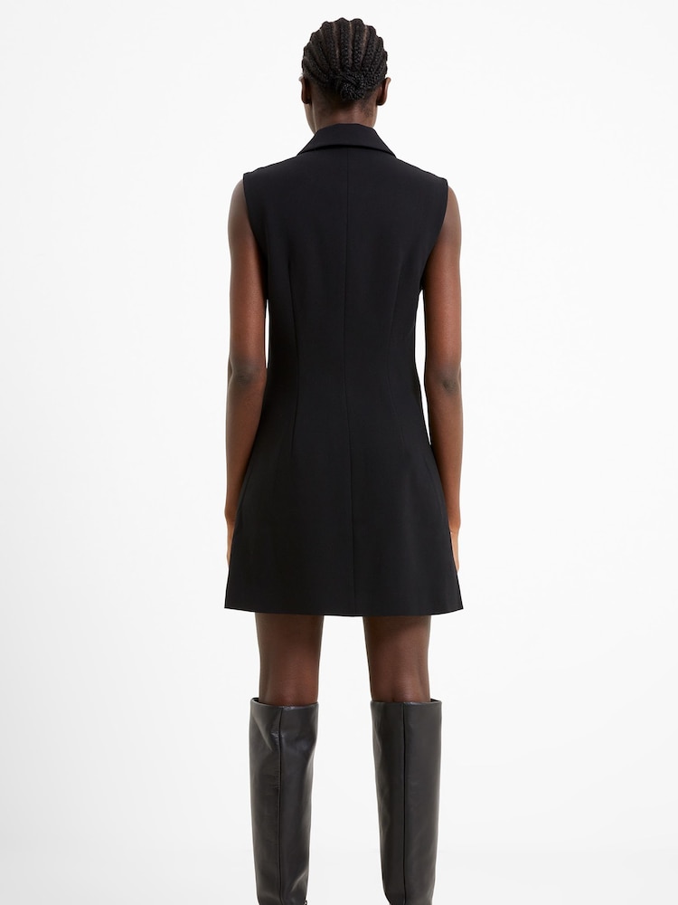 French Connection Black Whisper Sleeveless Tux Dress - Image 2 of 4