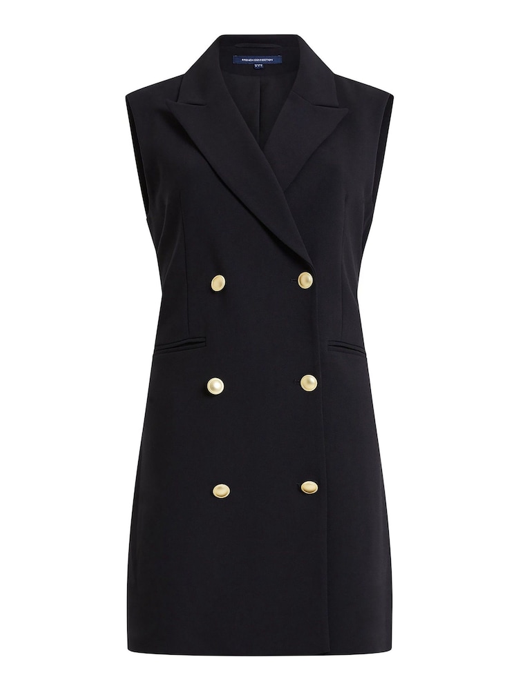 French Connection Black Whisper Sleeveless Tux Dress - Image 4 of 4