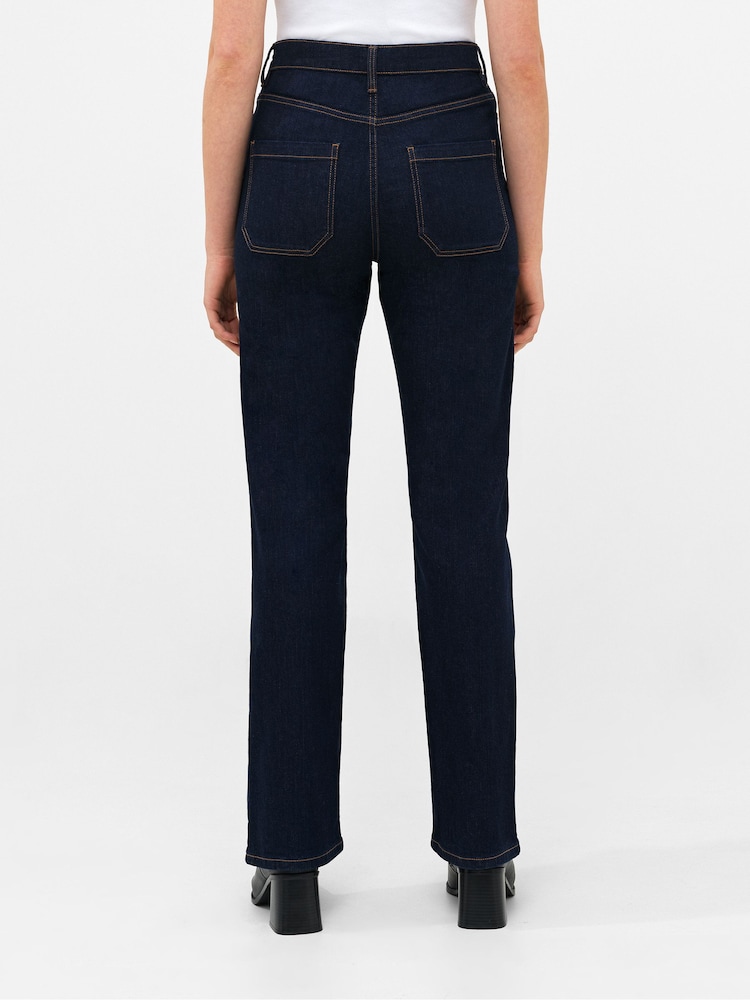 French Connection Blue Stretch Wide Flare Denim Jeans - Image 2 of 4