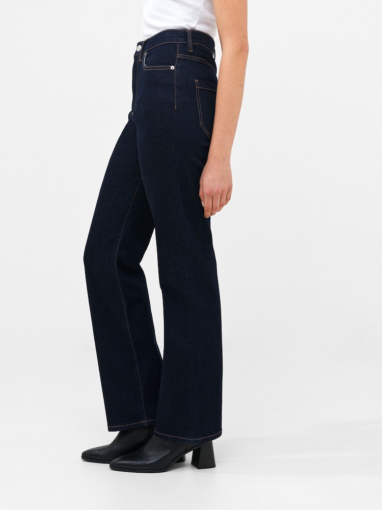 French Connection Blue Stretch Wide Flare Denim Jeans - Image 3 of 4