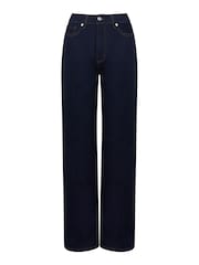 French Connection Blue Stretch Wide Flare Denim Jeans - Image 4 of 4