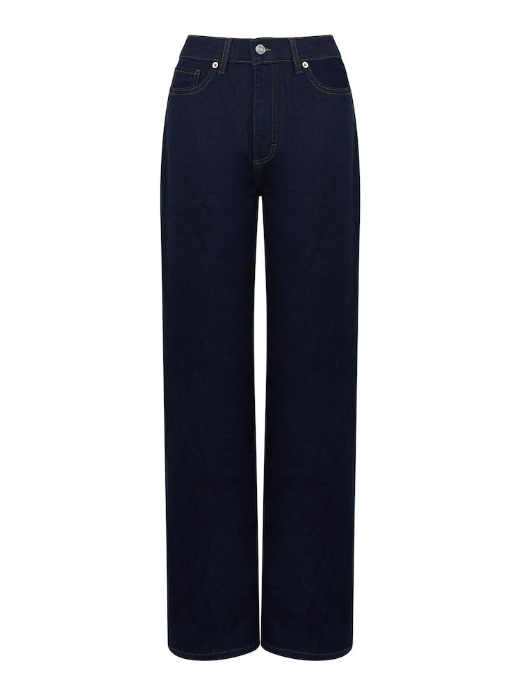 French Connection Blue Stretch Wide Flare Denim Jeans - Image 4 of 4