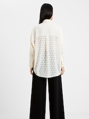 French Connection Cream Geo Burnout Popover Shirt - Image 2 of 4