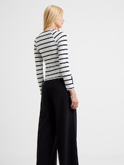 French Connection White Stripe Rallie T-Shirt - Image 2 of 3