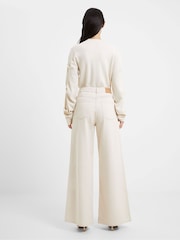 French Connection Nude 100% Cotton Denver Denim Wide Leg Trousers - Image 2 of 4